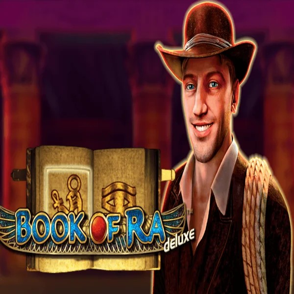 Book of Ra Deluxe logo by Novomatic at Scooore Casino