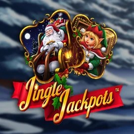 Jingle Jackpots slot logo by Dragon Gaming at Scooore Casino